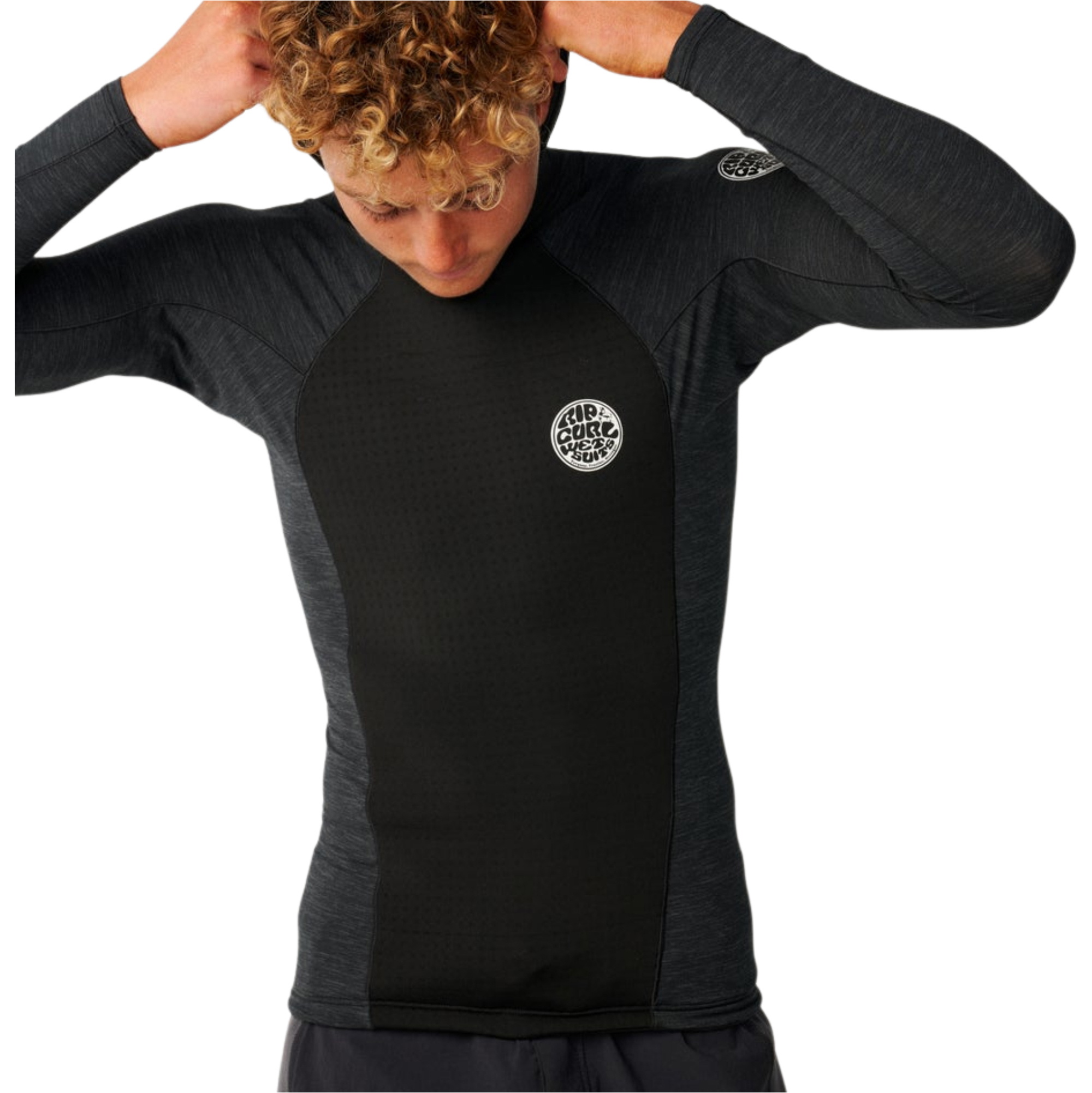 2026 Rip Curl Männer Ultimate Search Long Sleeve Hooded Vest 12IMWJ - Black